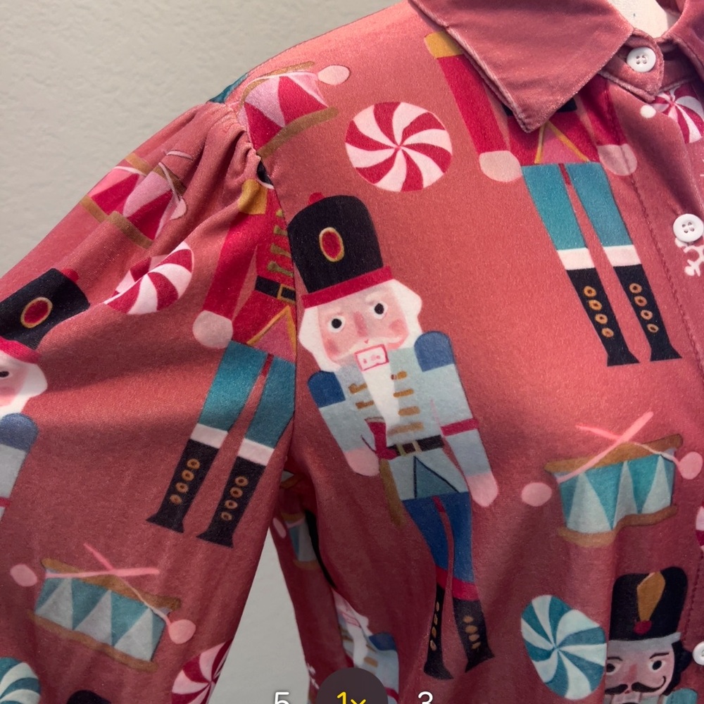 Nutcracker Print Button Down Shirt - image 6